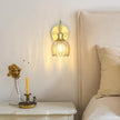 Wall Sconces Lights Lamp for Bedroom Bathroom, Modern Vanity Light Fixtures, Wall Mount Lighting Vintage Tulip Amber Glass Shade for Living Room Mirror Hallway Kitchen