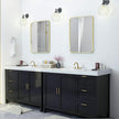 Gold Framed Bathroom Mirror, Brushed Gold Bathroom Vanity Wall Mirror, Rounded Rectangle Gold Frame Mirror, Tempered Glass, Anti-Rust, Hangs Horizontally or Vertically (22