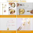 TISLYCO Battery Operated Wall Sconces Set of 2, Gold Rechargeable Wall Lamps with 2500mAh Magnet Detachable Dimmable Remote Bulbs,12 RGB Colors & 3 Color Temperatures Wireless Wall Lights for Bedroom