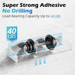 2Pack Acrylic Shower Shelves, Adhesive Bathroom Shower Caddy Organizer, No Drilling/Drilling Wall Floating Shelves for Bathroom Storage Kitchen Home Décor, No Hook