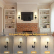 DORESshop Battery Operated Wall Sconce Set of 2, Wall Light Wireless Easy to Install, Dimmable and Adjustable Sconces Wall Decor, Rechargeable Wall Lamp for Bedroom, Living Room, Black 18.7in