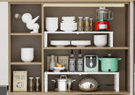Expandable Cabinet Shelf Organizer Storage Spice Rack Shelves for Kitchen Stackable Adjustable Pantry Cupboard Bathroom Countertop Desktop(2Packs/White/Medium-with Hole)