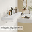 Dreamland 40 Inch Long Floating Shelves in White,9.3 Inch Deep Floating Shelf for Wall,Large Display & Storage Shelf, Wall Shelf for Bathroom Bedroom Living Room Kitchen Office，Set of 2