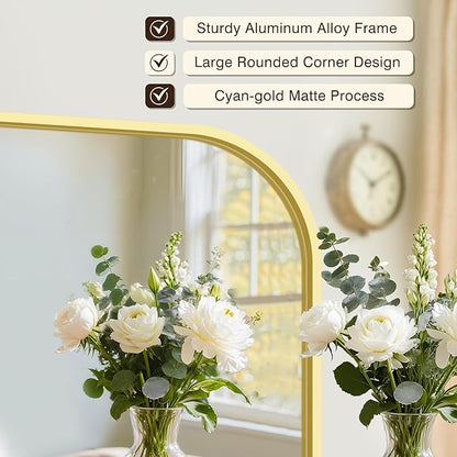 FICTOR Bathroom Vanity Mirror for Wall, 2 Pack 24" x 36" Rectangle Bathroom Mirror for Over Sink, Metal Framed, Hangs Horizontally or Vertically(Gold)