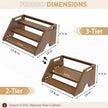 Bamboo Spice Rack Organizer -3-Tier Spice Rack for Countertop,Cabinet Spice Rack Organizer for 18 Spice Jars(4oz)，Step Shelf(Walnut)