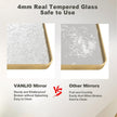 60x36 Inch Gold Framed Bathroom Mirror, Rectangle Brushed Gold Metal Vanity Mirror, Gold Rectangle Mirror for Wall, Rounded Corner, Tempered Glass, Anti-Rust, Shatterproof (Horizontal/Vertical)