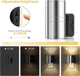 L LOHAS LED Night Light, Night Lights Plug into Wall, Smooth Silver Glossy Plating Metal-Shade Nightlights, Light Sensor, Soft White 3000K, Dimmable Nightlight Plug in for Hallway Bedroom,2 Pack