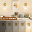 Vintage Battery Wall Sconce with Flower lampshade,Rechargeable Battery Powered Wall Lights,Wall lamp with 15 Colors for Bedroom Living Room Home Decor (Flower White, 2 Light Battery Operated)