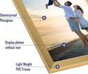 Hoikwo 18 Packs 8x8 Gold Plastic Multi Picture Frames Set with Plastic Cover, for Family Photos, Artwork, Light Weight Bulk 8 by 8 Frames Pack for Wall Hanging and Table, Stylish Picture Frames