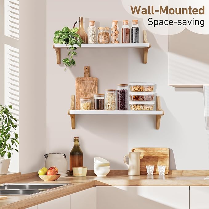 Wooden Floating Shelves for Wall, 23.6