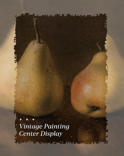HUARCEY Gold Framed Vintage Wall Art for Living Room, Pear Fruits Painting Prints Shelf Decor for Kitchen, Aesthetic Bedroom Wall Art Decor, Christmas Gift for Friends or Family (Two Pears - 8"x10")