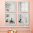 ZEXUIRU Set of 4 Wooden Rustic Square Wall Mirror Vintage Style Decorative Entry Mirror Farmhouse Wall Decoration for Living Room Bedroom Bathroom Kitchen 11.8 * 11.8inch White…