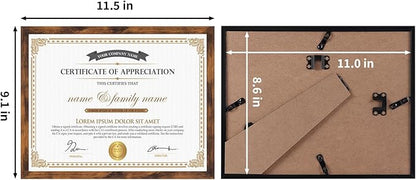 Hoikwo 18 Packs 8.5x11 Rustic Brown Multi Plastic Picture Frames Set with Plastic Cover for Family Photos, Artwork, Light Weight Bulk 8.5 by 11 Frames Pack for Wall Hanging and Table