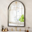 Arched Wall Mirror Bathroom Mirror Brushed Metal Vanity Wall Mounted Mirror for LivingRoom Bedroom Entryway Room Home Decor 26