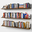 Forbena 48 Inch Floating Shelves for Wall Long Set of 3, Large Wooden Wall Bookshelf for Bedroom Books, Rustic Wood Hanging Bookshelves for Living Room Laundry Closet Kitchen Storage (Dark Brown)