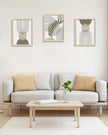 HesenDot Boho Sage Green Framed Wall Art, 12x16in High Framed Design Canvas Prints Wall Decor,Minimalist Abstract Green Poster Home Decoration for Living Room Bedrrom Gallery Office,Set of 3