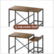 Mini Fridge Stand with Storage Shelves, Wine Cabinet, Microwave Stand, Coffee Bar, TV Stand, Bakers Rack, Beverage Refrigerator Table Adjustable for Dorm Apartment Kitchen Rustic Brown