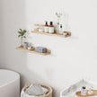 RICHFOCUS Floating Shelves for Wall, 24 inch Solid Wood Picture Ledge Shelf for Wall Storage, Nursery Book Shelves with Lip for Living Room Bathroom Bedroom Kitchen, Set of 2, Carbonized Black