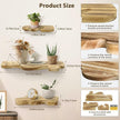 3 Sets Small Floating Shelves for Wall, 3 Size Rustic Live Edge Floating Shelves with Invisible Metal Bracket for Living Room Bedroom Kitchen, Wooden