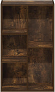 Furinno LUDER Book Shelf, 5-Cube Bookshelf, Reversible Bookcase, 9.4 x 19.5 x 31.5, for Living Room, Bedroom, Home Office, Amber Pine