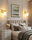 Rechargeable Wall Sconce, Gold Battery Operated Wall Sconce Set of 2 with Timer Function, Easy Install Dimmable Wireless Wall Lamps for Living Room, Bedroom, Hallway, Entryway Decor 3000K
