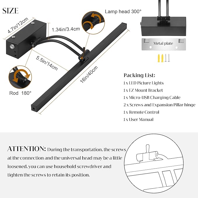 4 Pack Battery Picture Lights, 5200mAh Rechargeable Picture Lights with Remote Timer & Dimmable, CRI95+ 16