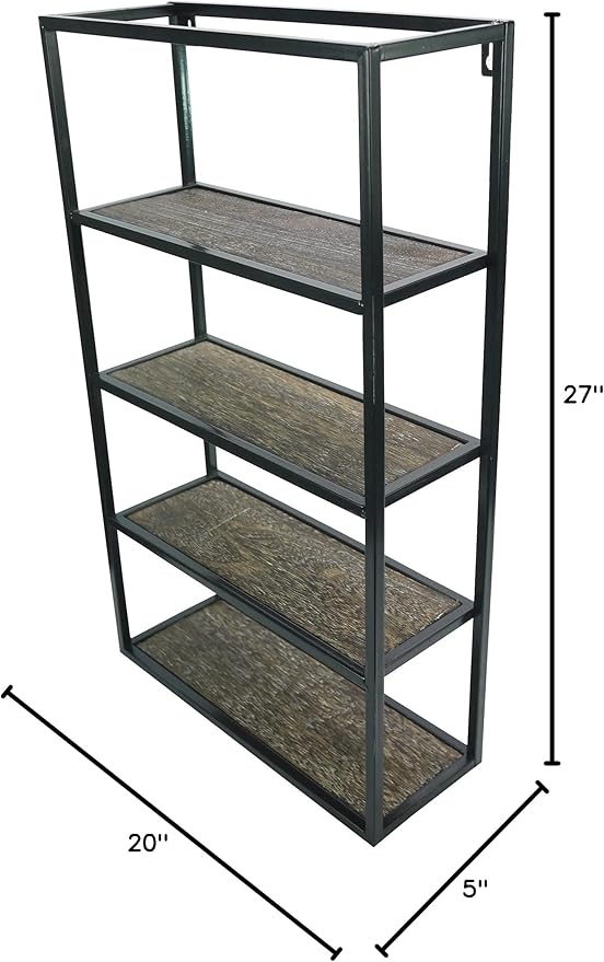 Admired By Nature 4 Tier Floating Shelf, Farmhouse Wall Decor, Rustic Wood Mounted Organizer for Home Decor, 1 Unit