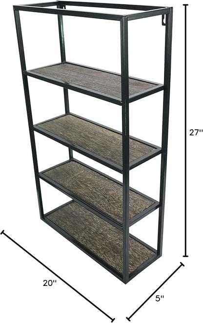 Admired By Nature 4 Tier Floating Shelf, Farmhouse Wall Decor, Rustic Wood Mounted Organizer for Home Decor, 1 Unit