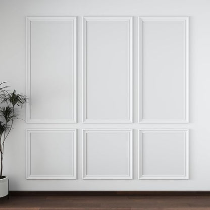 3 Sets Peel and Stick Pre-Cut Wall Molding Kit Wainscot Wall Panel Premade Wainscoting Panels for Interior Molded Home Moulding Decoration(Fashion)