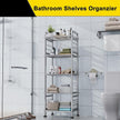 GIOTORENT 5-Wire Standing Storage Shelf, Metal Shelving Unit Pantry Rack for Laundry Kitchen Bathroom Organizer(Silver)