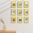 Vittanly 4x6 Picture Frames Set of 9, Shatter Resistant Plexiglass, Display 3.5x5 Pictures with Mat or 4x6 without Mat, Photo Frames for Wall or Tabletop, Engineered Wood, Yellow