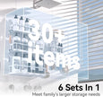YASONIC Shower Caddy, Large Capacity Bath Organizer with Soap Holder and 12 Hooks, 6 Pack Rustproof Bathroom Shelves for Inside Shower, No Drilling&Sleek Bathroom Organizers and Storage White
