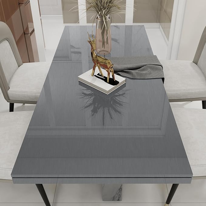 Stainless Steel Contact Paper 15.7"x 472" Thickened Grey Metallic Peel and Stick Wallpaper for Appliances Decorative Self Adhesive Stainless Steel Contact Paper for Fridge Kitchen Dishwasher Cabinets