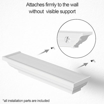 Alsonerbay Floating Shelves - White Rustic Wall Shelves, 3 Pack (17 Inch) for Bedroom, Living Room, Bathroom