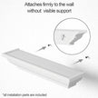 Alsonerbay Floating Shelves - White Rustic Wall Shelves, 3 Pack (17 Inch) for Bedroom, Living Room, Bathroom
