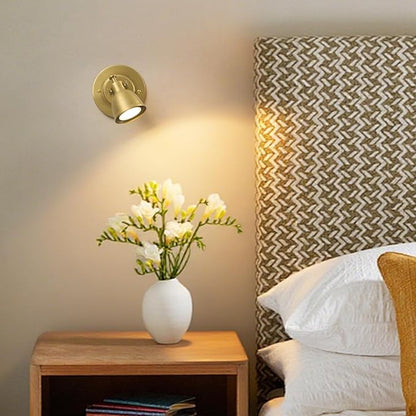 Gold Small Wall Sconce Hardwired Single - Brass Vintage Dimmable Indoor Bell Light Fixture for Bathroom Vanity Bedroom Bedside Reading Hallway Living Room Kitchen Gallery Hall Picture Lamp