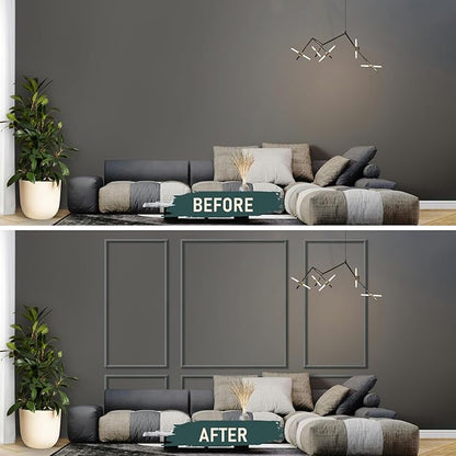 Melkus Wall Molding 3 Set Premade Wainscoting Panels for Interior Wall Décor Installed with Construction Glue Wainscoting Accent Panel Style 3