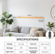 Modern Plug in Wall Lights, 31.4 inch Frosted Gold LED Long Wall Sconce, 16W Warm White 3000K Acrylic Indoor Wall lamp,with 59