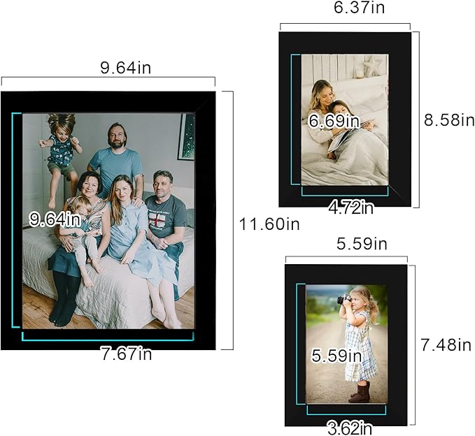 LUCKYLIFE Picture Frame Set 10-Pack, Gallery Wall Frame Collage with 8x10 5x7 4x6 Black Frames