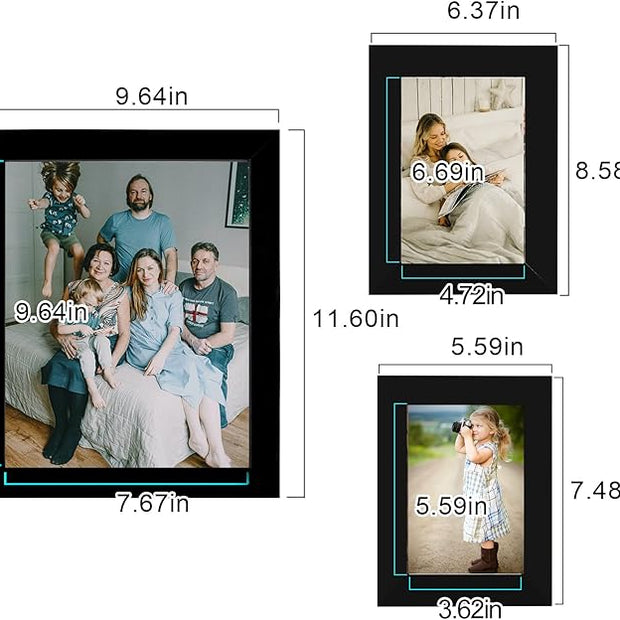 LUCKYLIFE Picture Frame Set 10-Pack, Gallery Wall Frame Collage with 8x10 5x7 4x6 Black Frames