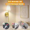 LUTEC Battery Operated Wall Sconce Set of 2,Rechargeable Wall Sconce, 12 Colors Wireless Wall Sconces with 5200mAh RGB Dimmable and Remote,Rechargeable Sconces Decor for Bedroom/Living Room/Hallway