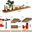 IAE Walnut Floating Wall Shelves 48 inch, Bathroom Shelf Wall Mounted,Invisible Shelving Floating Kitchen Shelf,Wooden Wall Shelves with Brackets for Living Room Wall Mounted,Easy Install,Set of 2
