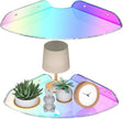 7x7 Inch Corner Shelf Wall Mount Set of 2, Iridescent Acrylic Corner Floating Shelves, Corner Wall Organizer Shelf for Bathroom, Kitchen, Bedroom, Living Room, Dining Room, Office