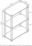 Furinno TURN-S-TUBE Storage Shelves Set of 2, 3-Tier Book Shelf, Corner Shelf, Toolless Open Shelves, Square Tubes, for Organization and Storage, Living Room, Garage, Home Office, French Oak