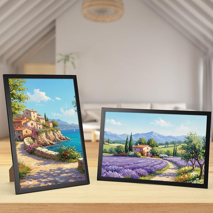 Hoikwo 18 Packs 8x12 Black Plastic Multi Picture Frames Set with Plastic Cover, for Family Photos, Artwork, Light Weight Bulk 8 by 12 Frames Pack for Wall Hanging and Table, Stylish Picture Frames