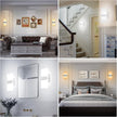 TRLIFE Dimmable LED Wall Sconces, 4 Color Temperature 12W Modern Wall Sconce Wall Mounted Light Set of 2 Dimmable Wall Lights for Bedroom Bedside Hallway Living Room Stairway(2 Pack, Silver)