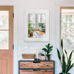 Rustic Wall Mirror - Rectangular Antique Wooden Frame - Farmhouse Bedroom & Entryway - Large White - 20