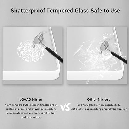 LOAAO 72x32 Inch White Metal Framed Bathroom Mirror for Wall, White Bathroom Vanity Mirror Farmhouse, Large Rounded Rectangle Mirror, Anti-Rust, Tempered Glass, Hangs Horizontally or Vertically