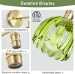Hardwired Wall Sconces Set of Two, Vintage Wall Lights with Green Tulip Glass Lampshade, Gold Wall Lamps for Bedroom Bedside Stairway Bathroom Living Room (Bulbs Not Included, Not Battery Powered)
