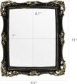 Funerom Vintage 11 x 9.5 inch Decorative Mirror, Wall Mounted & Tabletop Makeup Mirror ，Square (Black)